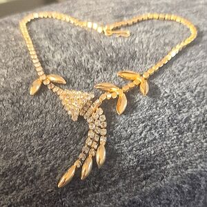 VTG Gold Tone Rhinestone Neck